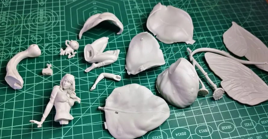 1/20 90mm Resin Model Kit Fantasy Beautiful Girl Butterfly - Fairy & Flower Unpainted