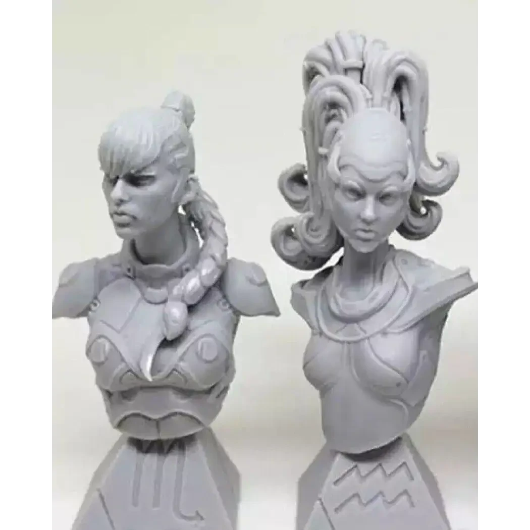 1/10 BUST 2pcs Resin Cyberpunk Model Kit Beautiful Girls Soldiers Unpainted - Model-Fan-Store