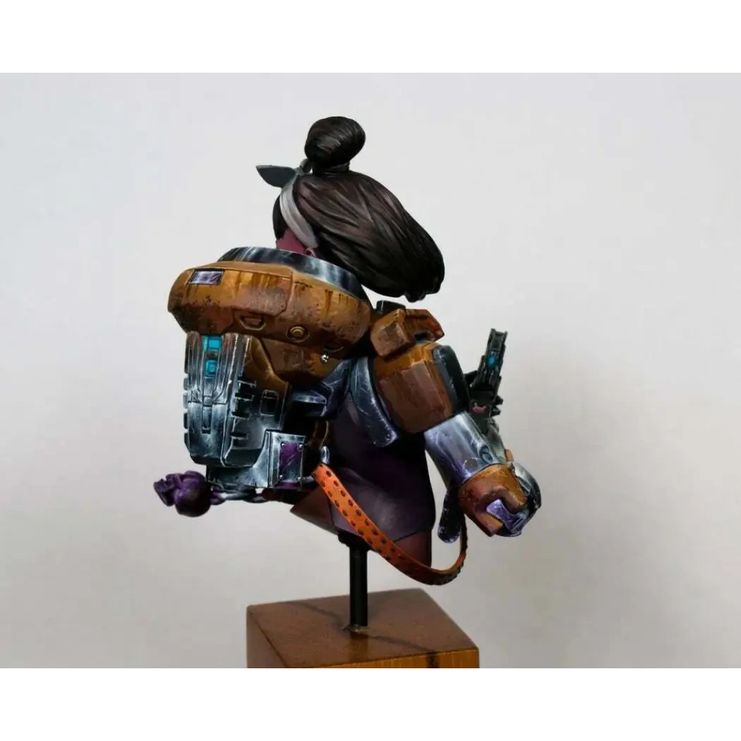 1/10 BUST Resin Cyberpunk Model Kit Beautiful Girl Mercenary Soldier Unpainted - Model-Fan-Store