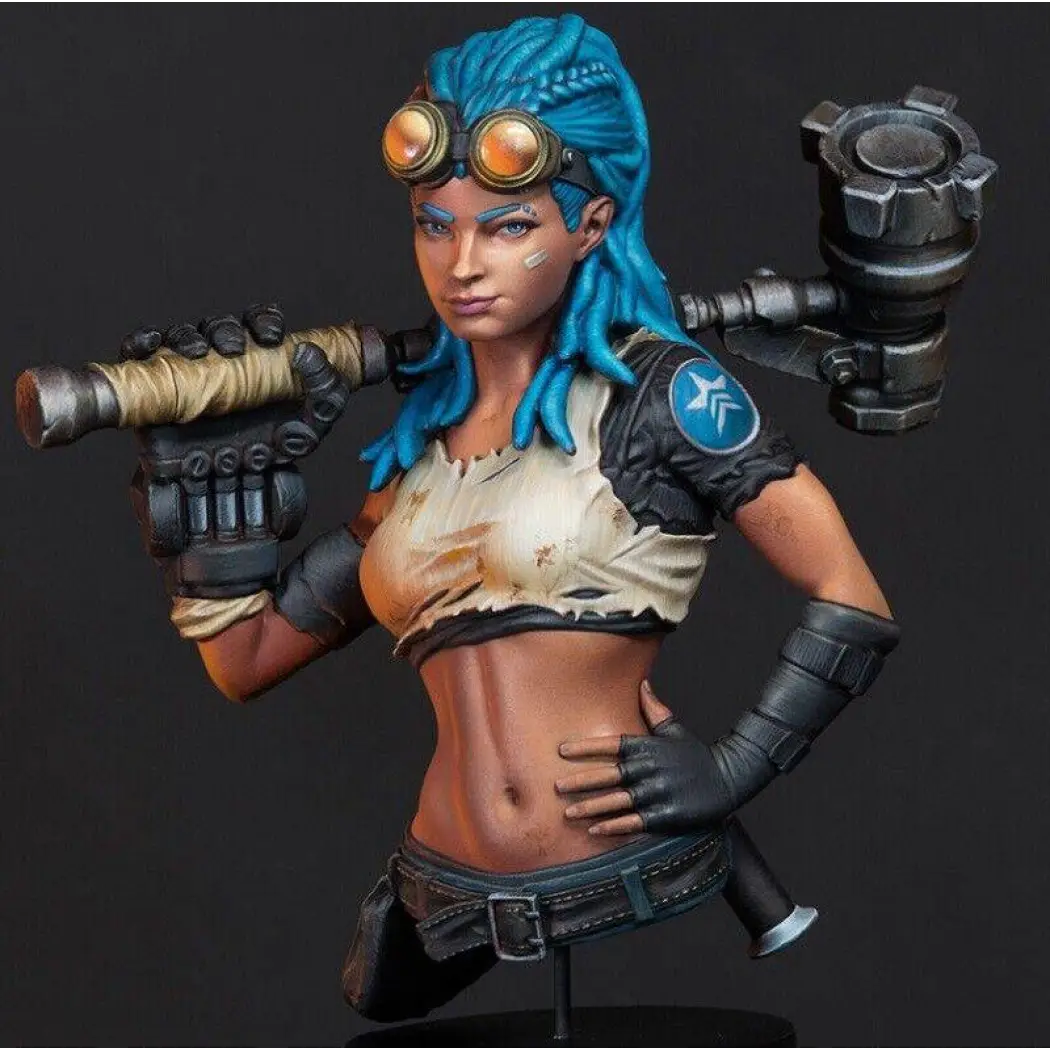 1/10 BUST Resin Steampunk Model Kit Beautiful Girl Woman Player Unpainted - Model-Fan-Store
