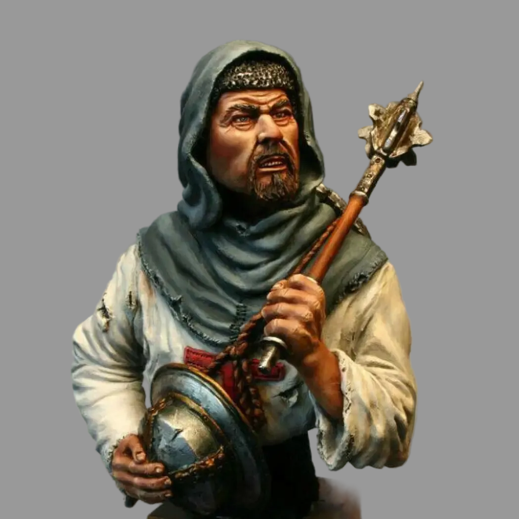 1/10 BUST Resin Model Kit Medieval Kinight Crusader Warrior Unpainted