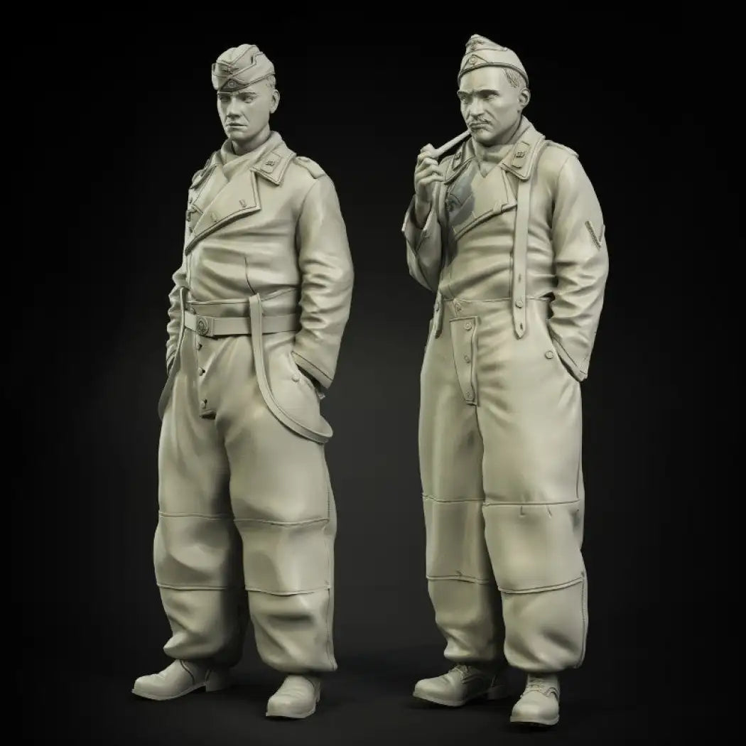 1/35 2pcs Resin Model Kit German Soldiers Tank Crew in Rest WW2 Unpainted