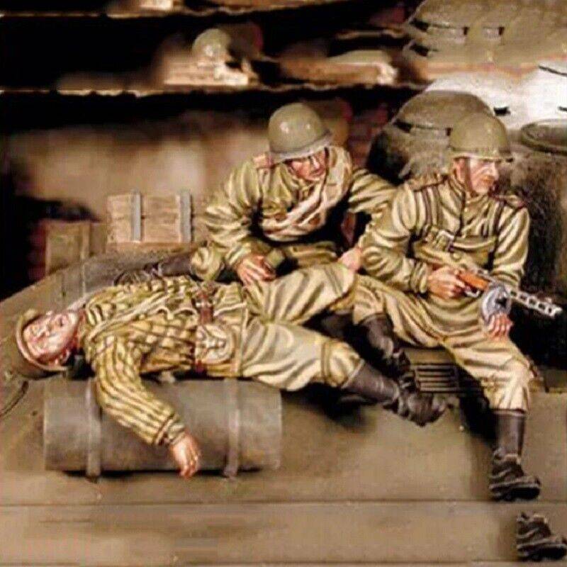 1/35 3pcs Resin Model Kit Soviet Soldiers Infantry WW2 Unpainted - Model-Fan-Store