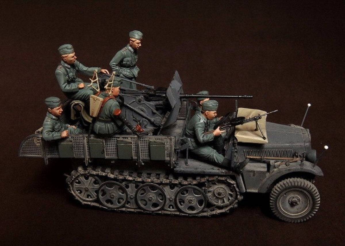 1/35 6pcs Resin Model Kit German Soldiers (no Gun) WW2 Unpainted - Model-Fan-Store