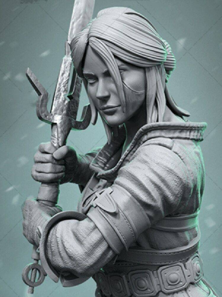 1/6 470mm 3D Print Model Kit Beautiful Girl White Butcher Witch Unpainted - Model-Fan-Store