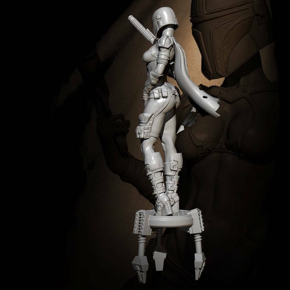 1/8 290mm 3D Print Model Kit Beautiful Girl Space Mercenary Star Wars Unpainted - Model-Fan-Store