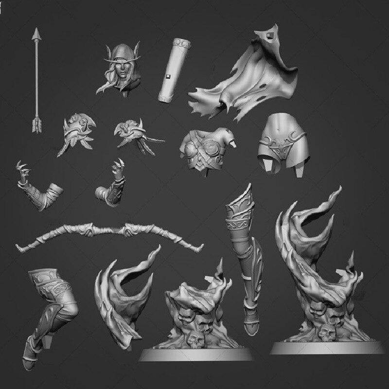 300mm 3D Print Model Kit Girl Sylvanas Queen of the Forsaken Unpainted - Model-Fan-Store