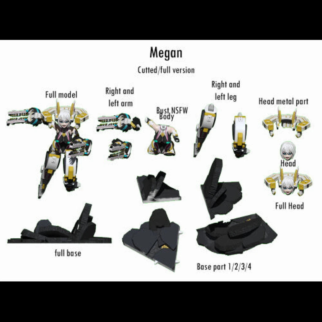 Digital STL Megan Mecha Girls