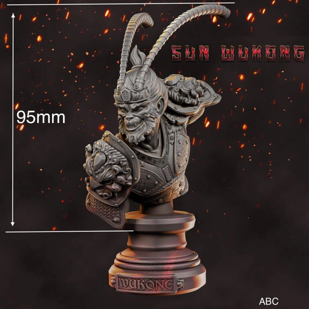 95mm BUST 3D Print Model Kit Monkey King Fantasy Unpainted - Model-Fan-Store