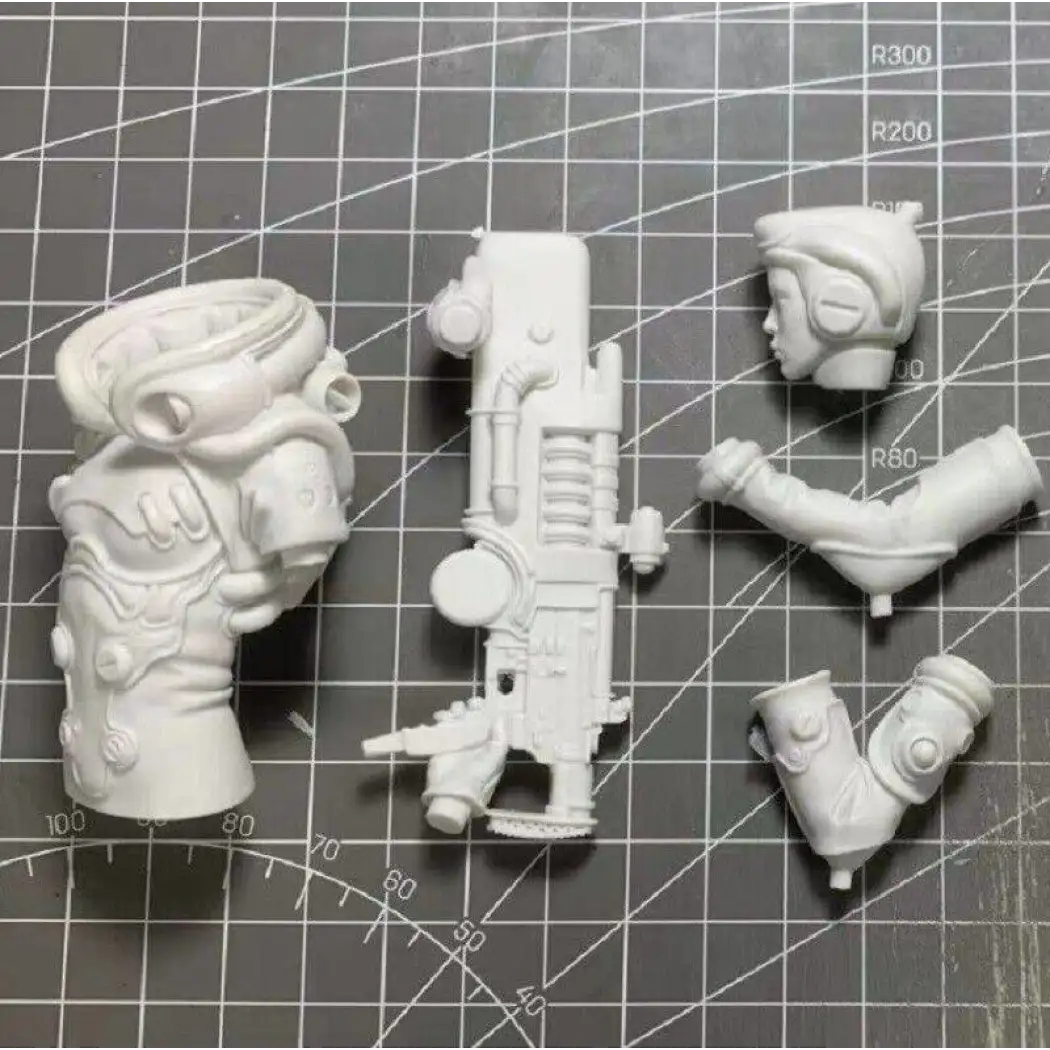 1/10 BUST Resin Cyberpunk Model Kit Beautiful Girl Space Mercenary Soldier Unpainted - Model-Fan-Store