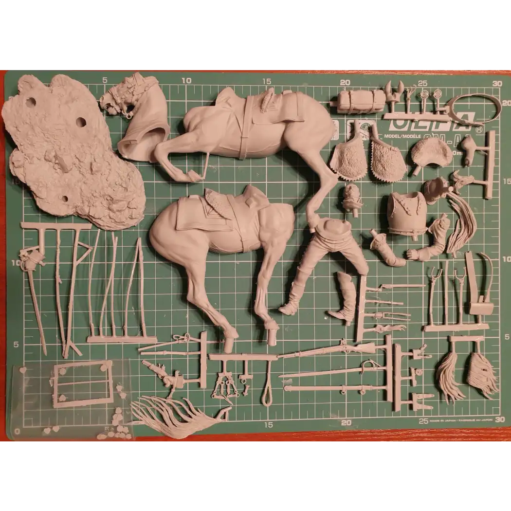 1/18 90mm Resin Model Kit Napoleonic Wars French Carabinieri Cavalry Horseman Rider A-1269 Unpainted - Model-Fan-Store