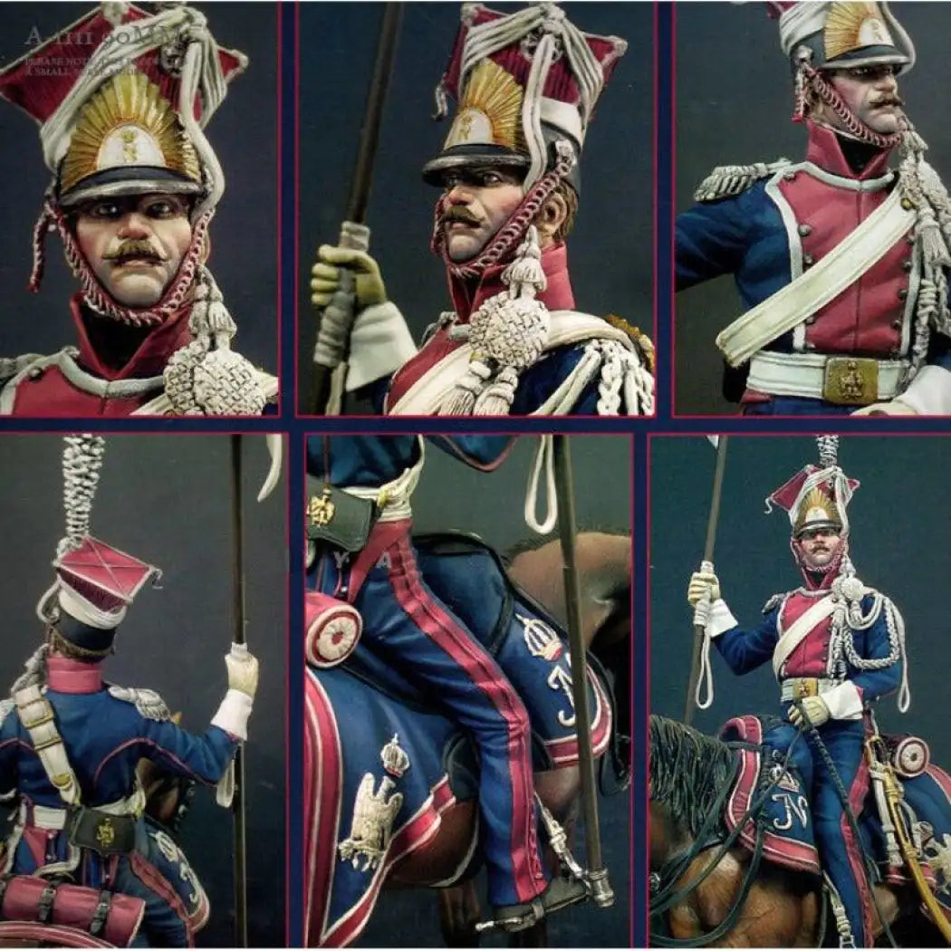 1/18 90mm Resin Model Kit Napoleonic Wars French Lancer Cavalry Horseman Rider A-1111 Unpainted - Model-Fan-Store
