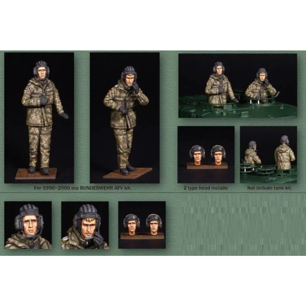 1/35 2pcs Resin Model Kit Modern German Soldiers Tank Crew Unpainted - Model-Fan-Store