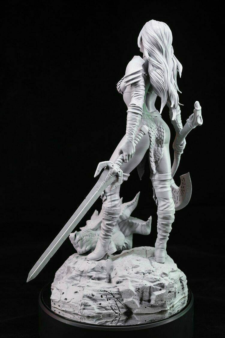 1/6 330mm 3D Print Model Kit Beautiful Girl Warrior Barbarian Unpainted - Model-Fan-Store