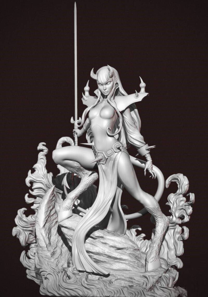 1/6 400mm 3D Print Model Kit Beautiful Girl Woman Succubus Demon Unpainted - Model-Fan-Store