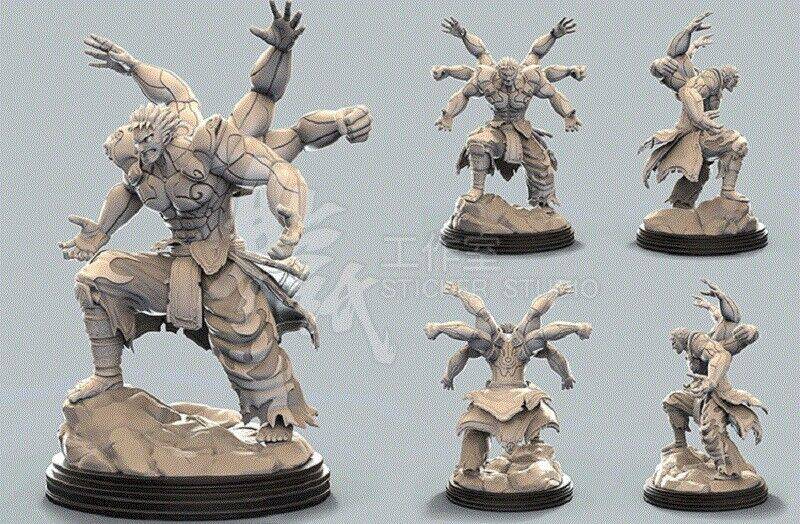 150mm 3D Print Model Kit Warrior Demigod Asura Fighter Unpainted A28 A28 - Model-Fan-Store