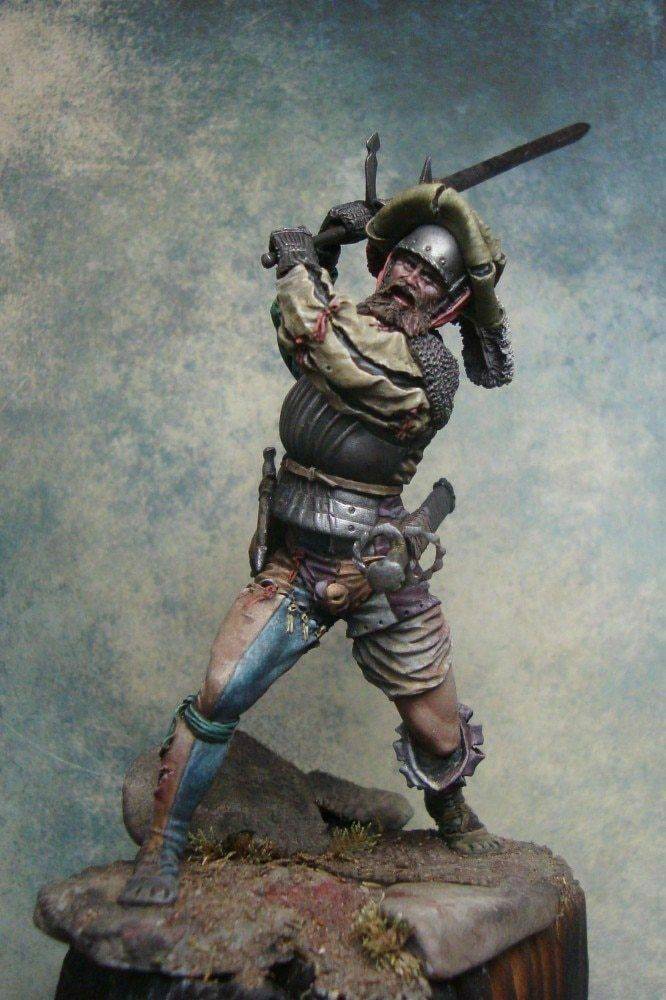 1/24 75mm Resin Model Kit French Medieval Warrior Unpainted - Model-Fan-Store