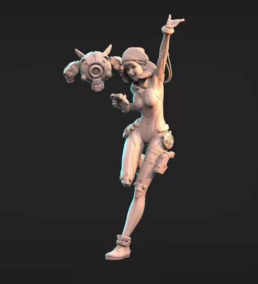 1/10 Resin Cyberpunk Model Kit Beautiful Girl & Droid Unpainted - Model-Fan-Store