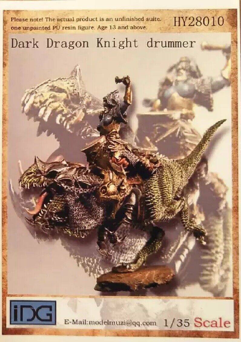 28mm Resin Model Kit Night Elf Dark Dragon Knight Battle Drummer Unpainted - Model-Fan-Store