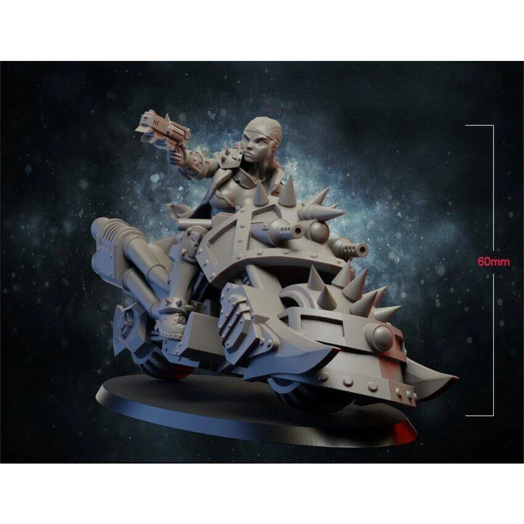 60mm 3D Print Cyberpunk Model Kit Beautiful Girl Woman Shooter Unpainted - Model-Fan-Store