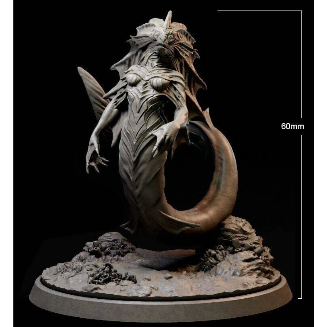 60mm 3D Print Model Kit Warrior Underwater Monster Unpainted - Model-Fan-Store