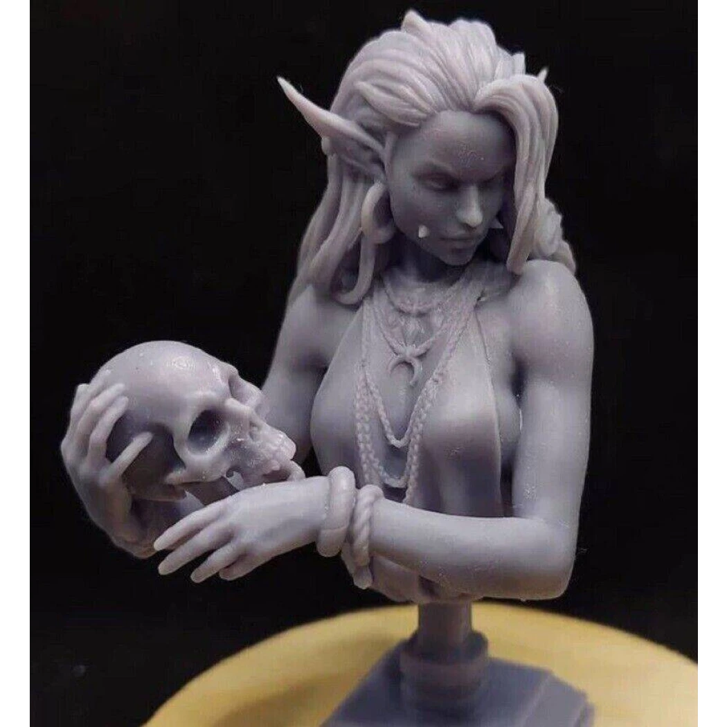 60mm BUST 3D Print Model Kit Beautiful Girl Woman Dark Elf Unpainted - Model-Fan-Store