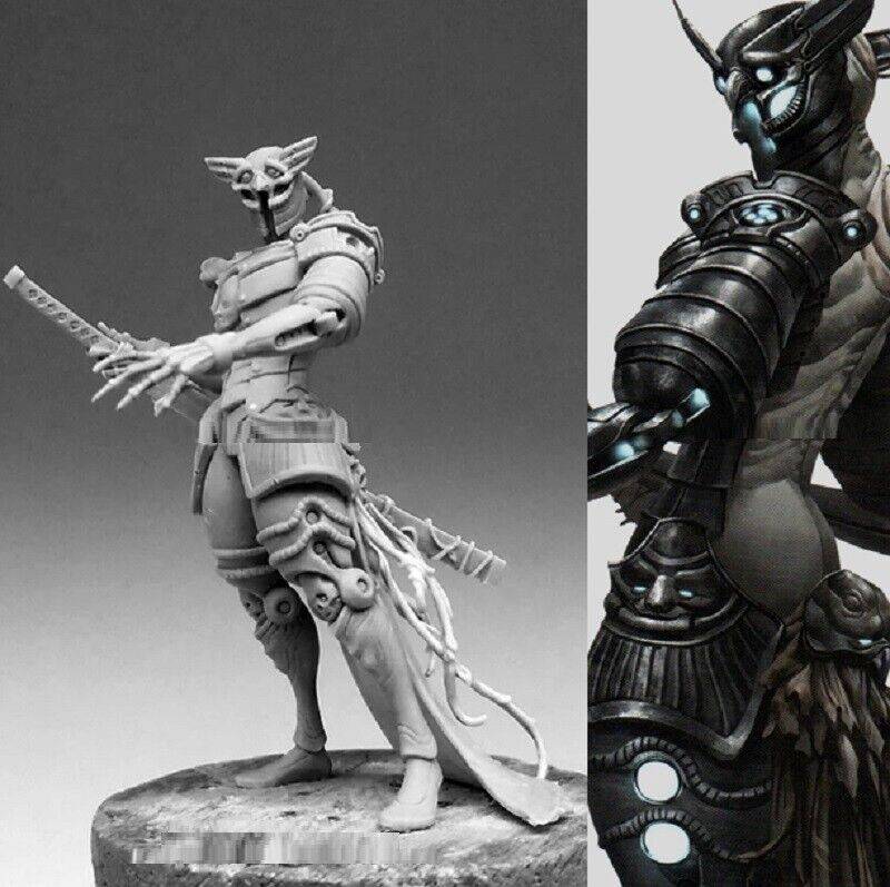60mm Resin Cyberpunk Model Kit Warrior Mechanical Samurai Unpainted - Model-Fan-Store