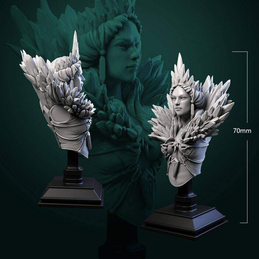 70mm BUST 3D Print Model Kit Beautiful Girl Snow Queen Unpainted - Model-Fan-Store