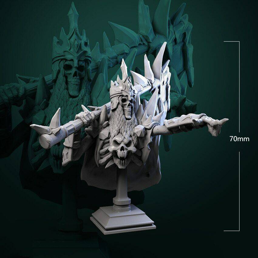 70mm BUST 3D Print Model Kit Skeleton Servant of the Snow Queen Unpainted - Model-Fan-Store