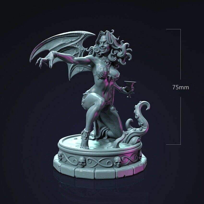 75mm 3D Print Model Kit Beautiful Girl Woman Devil Unpainted - Model-Fan-Store
