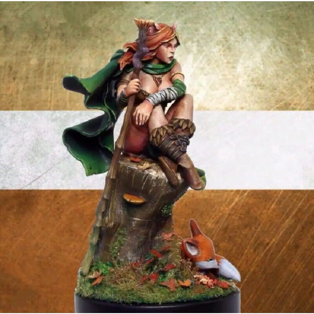 75mm Resin Model Kit exy Girl Woman Elf Protector of the Forest Unpainted - Model-Fan-Store