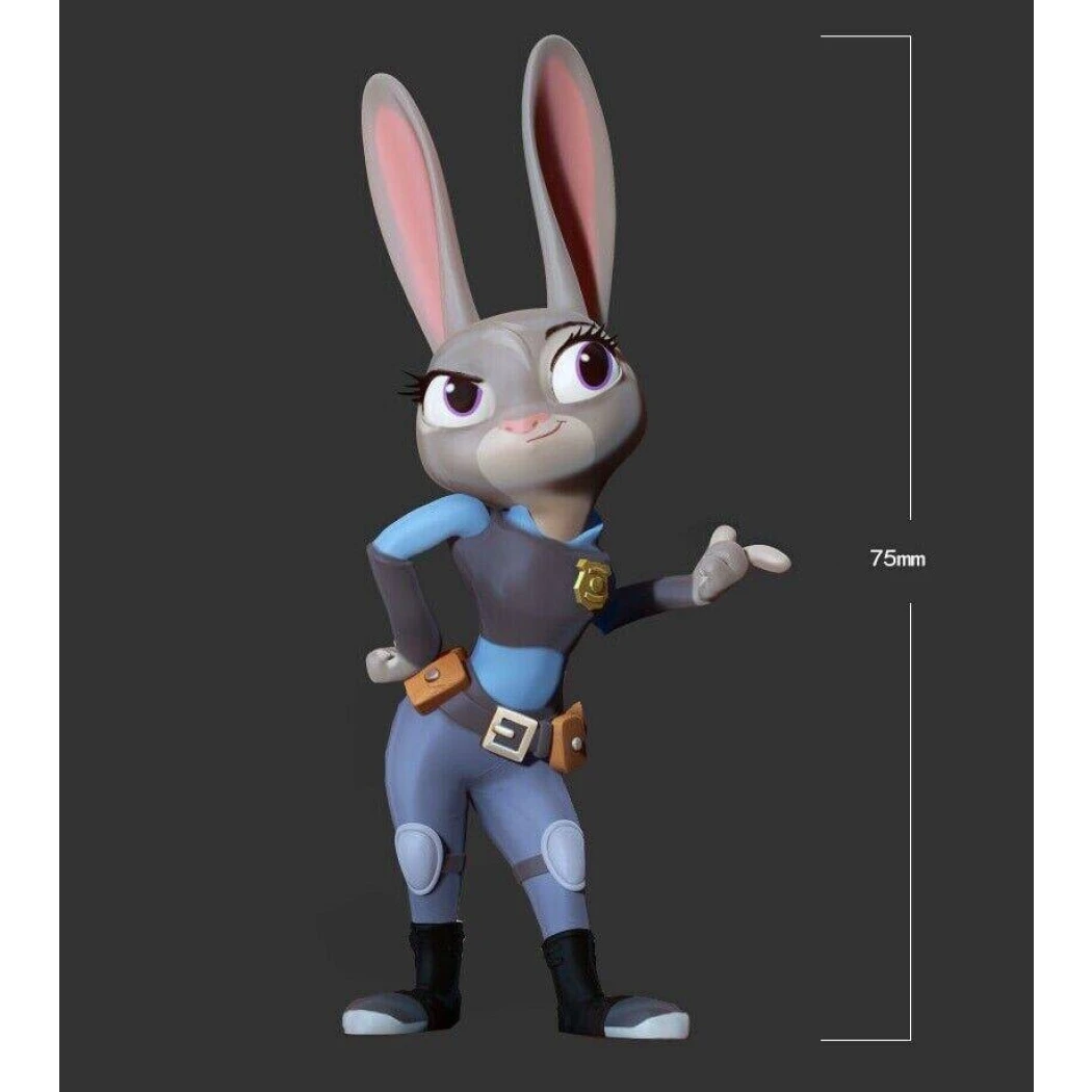 75mm Resin Model Kit Girl Police Rabbit Judy Unpainted - Model-Fan-Store