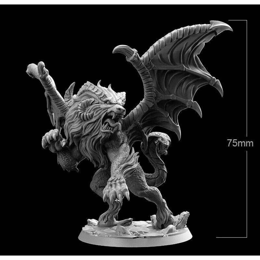 75mm Resin Model Kit Monster Beast with a Lion's Head Unpainted - Model-Fan-Store