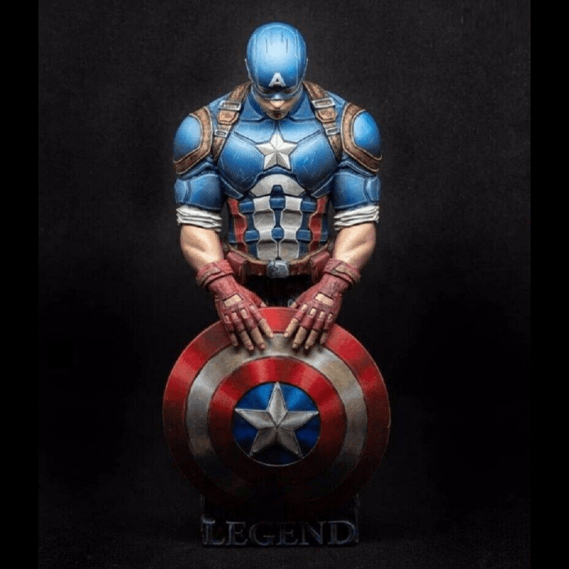 1/6 BUST 260mm 3D Print Superhero Model Kit Captain America Unpainted