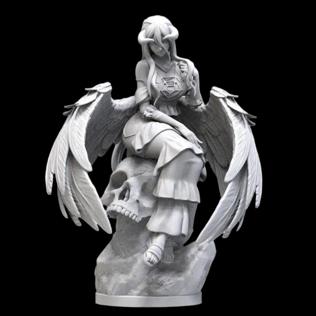 1/18 100mm 3D Print Model Kit Beautiful Girl Woman Angel Unpainted