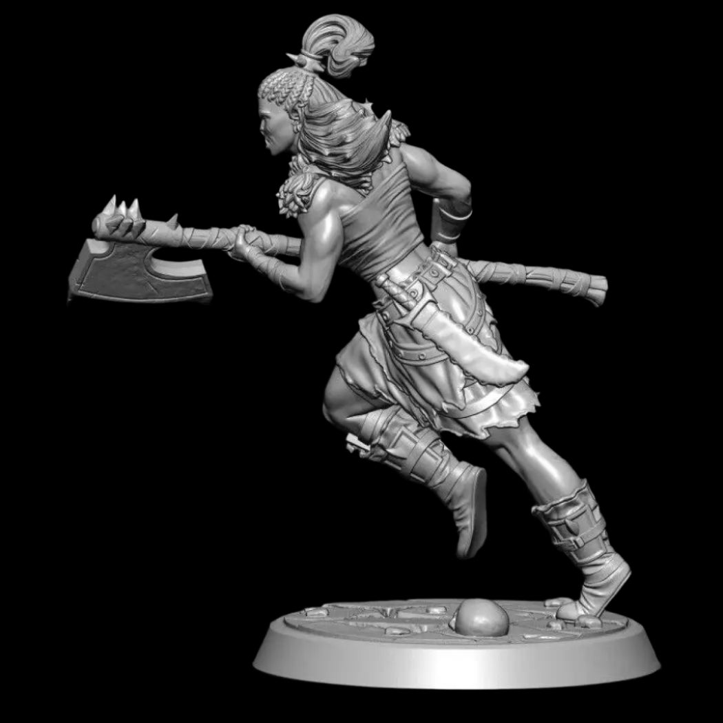 1/18 100mm 3D Print Model Kit Orc Girl Warrior Warcraft Unpainted - Model-Fan-Store