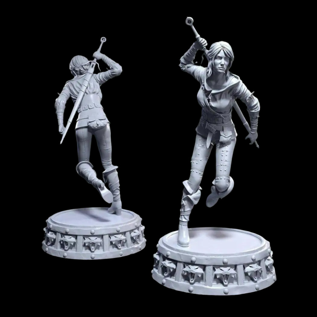 1/18 100mm 3D Print Model Kit Warrior Beautiful Girl White Witch Unpainted - Model-Fan-Store