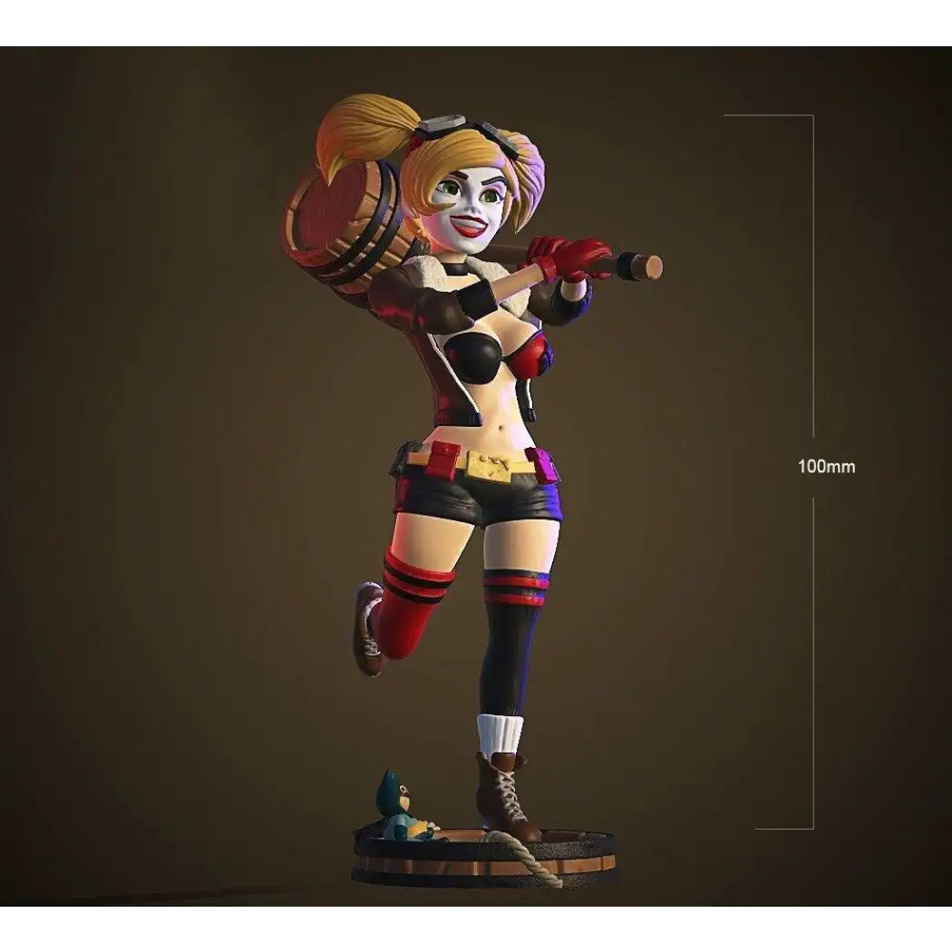 1/18 100mm 3D Print Superhero Model Kit Harley Quinn Beautiful Girl Unpainted - Model-Fan-Store