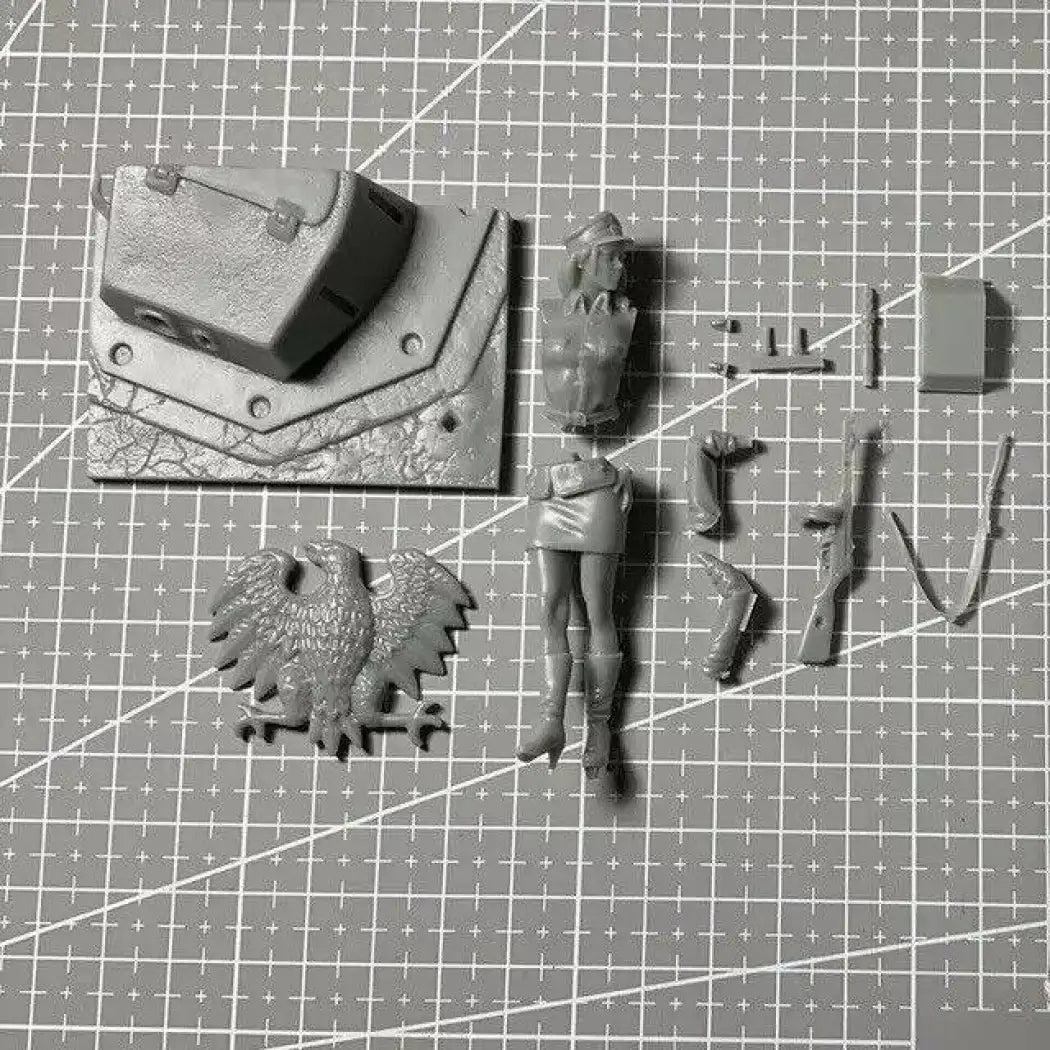 1/24 70mm Resin Model Kit German Officer Beautiful Girl WW2 Pin Up Unpainted - Model-Fan-Store