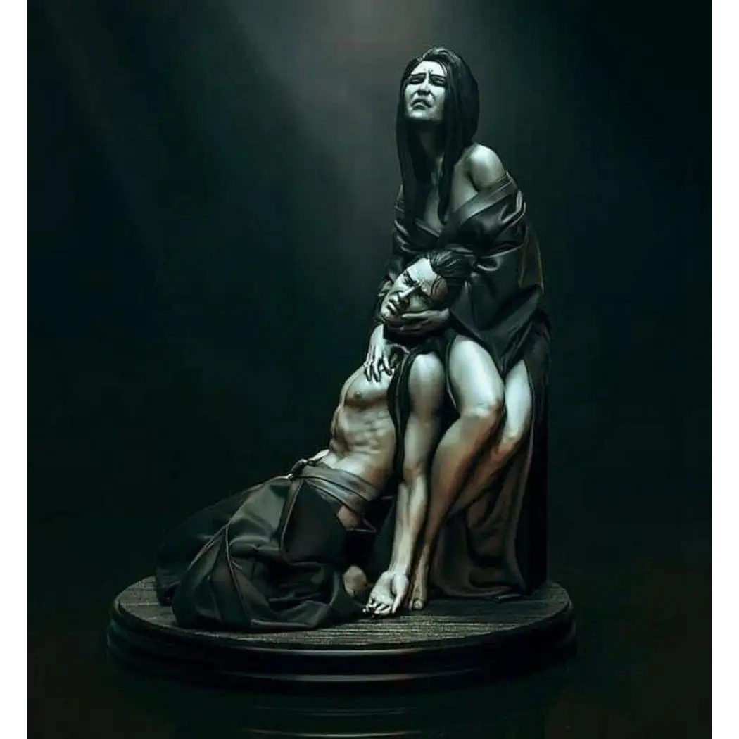 1/24 75mm 3D Print Model Kit Asian Beautiful Girl & Man Miniature Unpainted - Model-Fan-Store