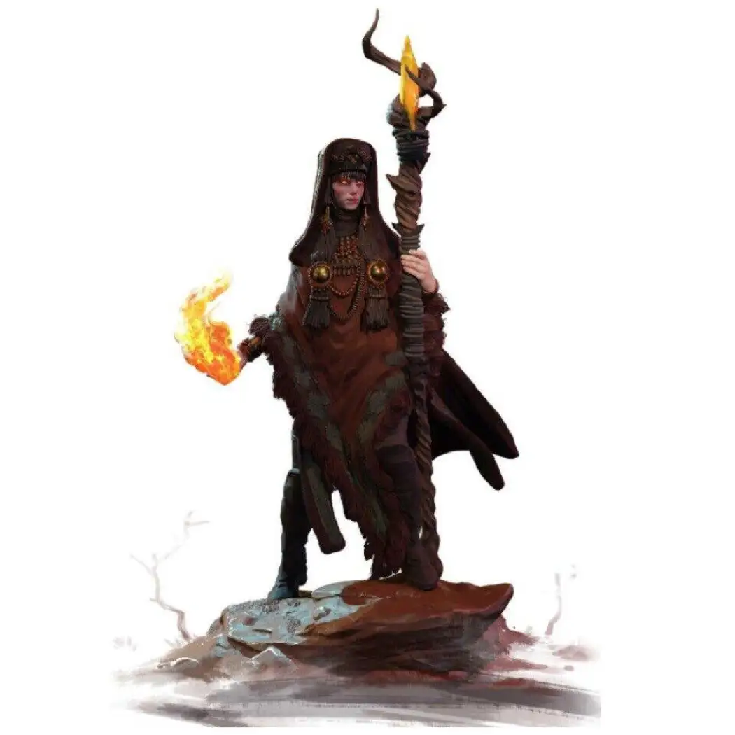 1/24 75mm 3D Print Model Kit Girl Woman Witch Sorceress Unpainted - Model-Fan-Store