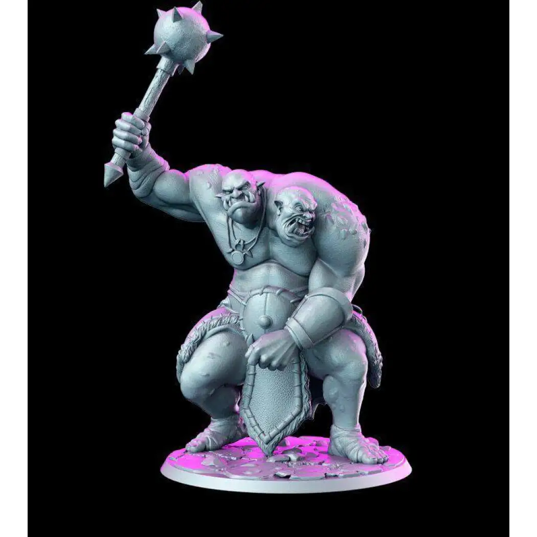 1/24 75mm 3D Print Model Kit Warrior Ogre Unpainted - Model-Fan-Store