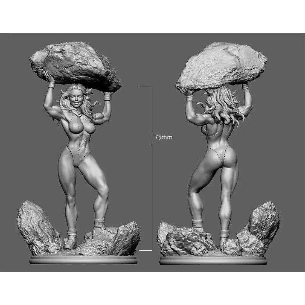 1/24 75mm 3D Print Superhero Model Kit Strong Woman Beautiful Girl Unpainted - Model-Fan-Store