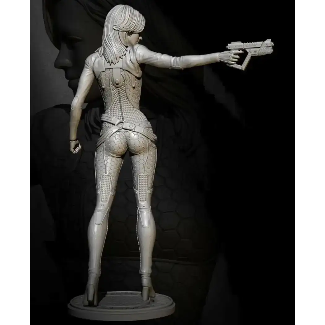 1/24 75mm Resin Cyberpunk Model Kit Space Beautiful Girl Shooter Unpainted XXX - Model-Fan-Store