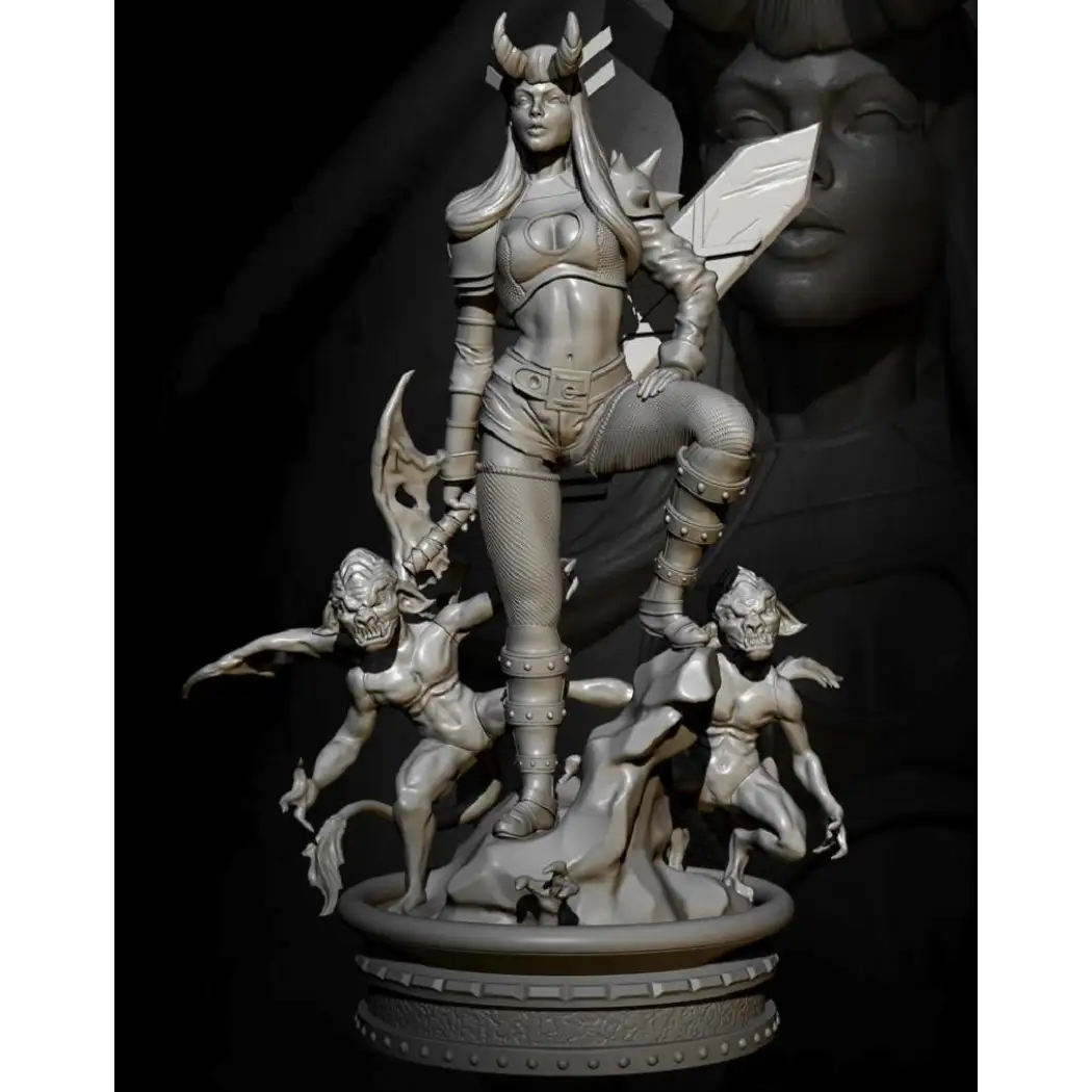 1/24 75mm Resin Model Kit Beautiful Girl Hell Queen Devil Unpainted - Model-Fan-Store