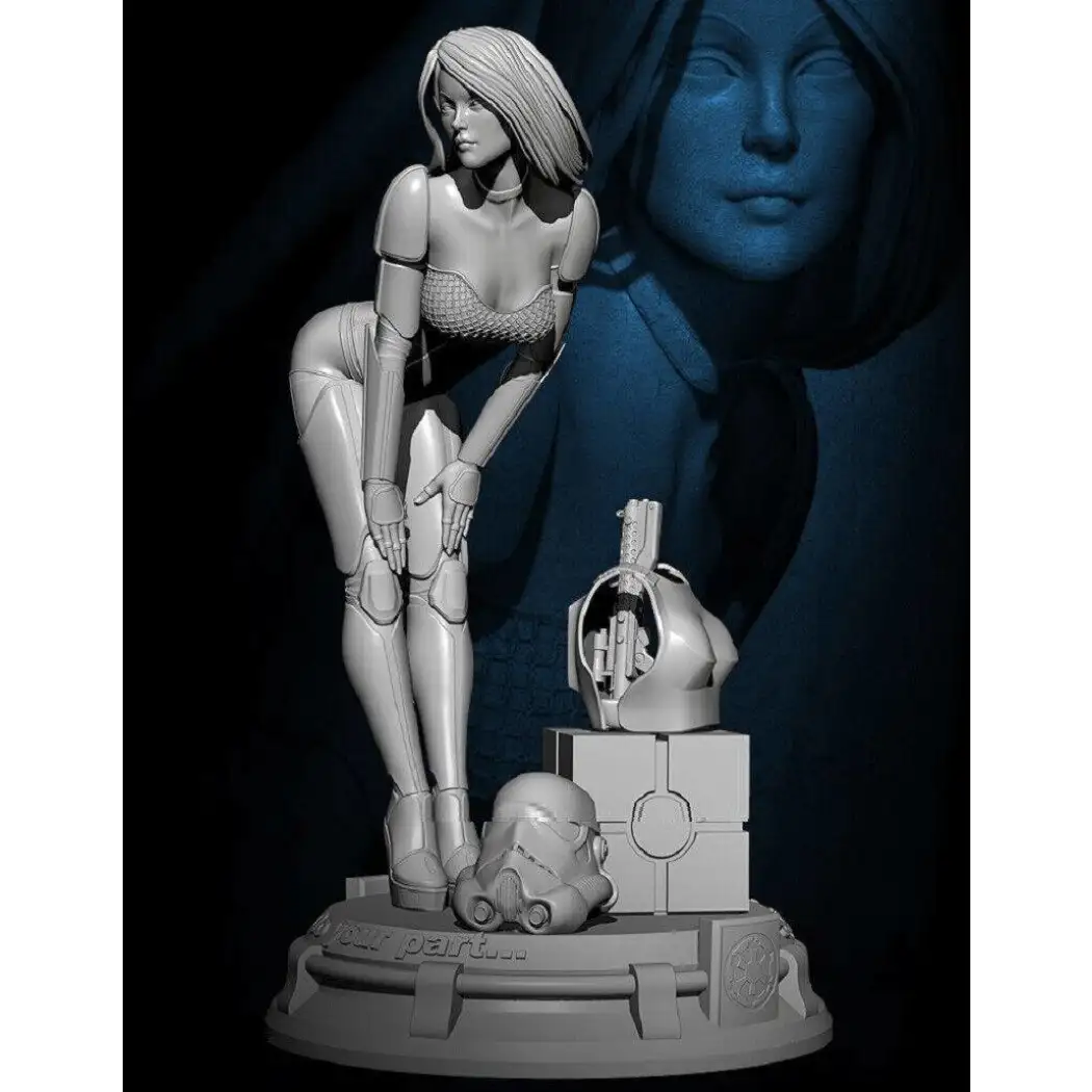 1/24 75mm Resin Model Kit Beautiful Girl Star Wars Stormtrooper Unpainted - Model-Fan-Store