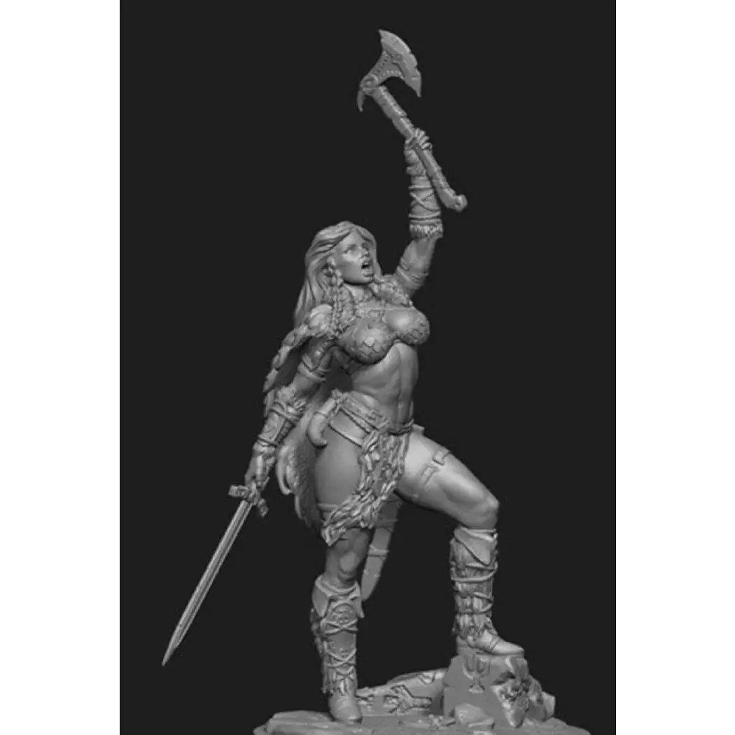 1/24 75mm Resin Model Kit Beautiful Girl Woman Warrior Barbarian Unpainted - Model-Fan-Store