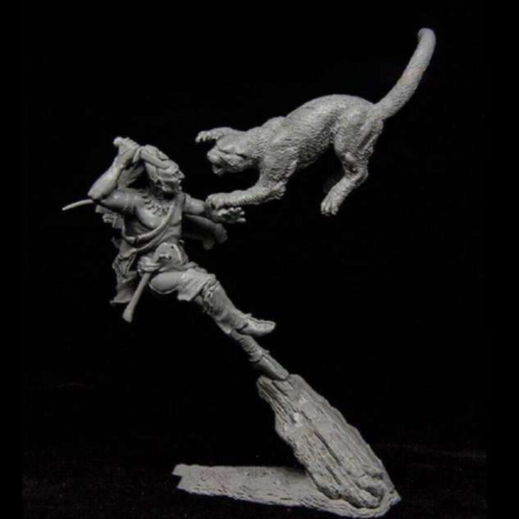 1/24 Resin Model Kit Native American Indian Scout and the Wild Beast Unpainted