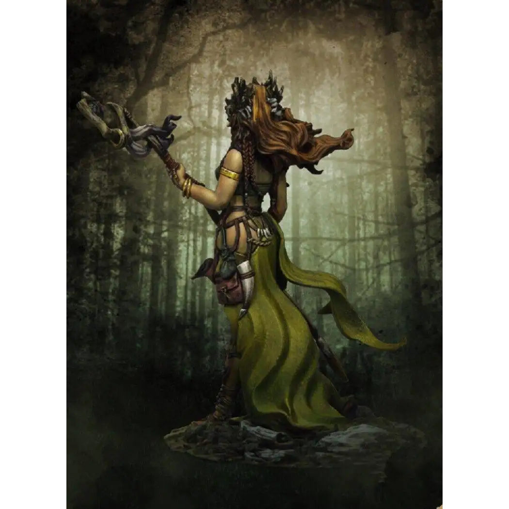 1/24 Resin Model Kit Beautiful Girl Woman Forest Druid Warrior Unpainted - Model-Fan-Store
