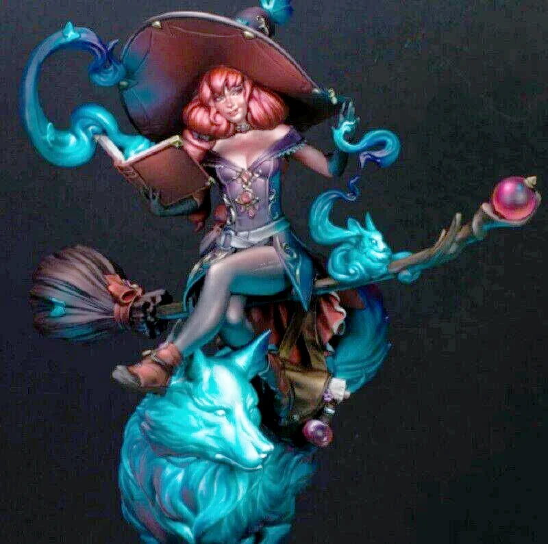 1/24 Resin Model Kit Beautiful Girl Woman Wizard Witch Unpainted - Model-Fan-Store